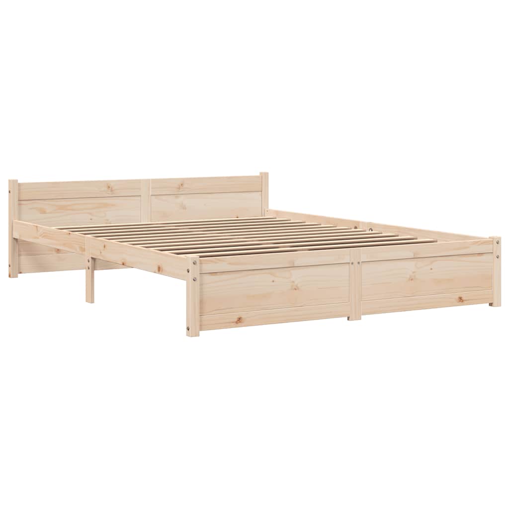 Bed Frame without Mattress Solid Wood 150x200 cm