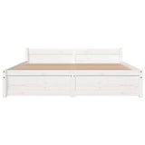 Bed Frame without Mattress White Solid Wood 150x200 cm - Top-Down View