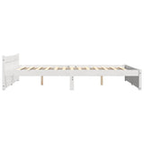 Bed Frame without Mattress White Solid Wood 150x200 cm - 45-Degree Angle