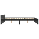 Bed Frame without Mattress Black Solid Wood 150x200 cm