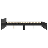 Bed Frame without Mattress Black Solid Wood 150x200 cm - Rear View