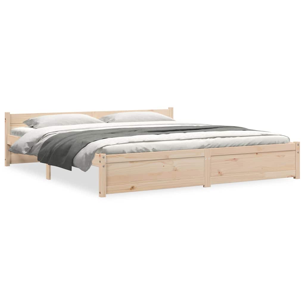 Bed Frame without Mattress Solid Wood 183x203 cm King
