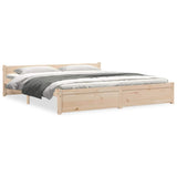 Bed Frame without Mattress Solid Wood 183x203 cm King
