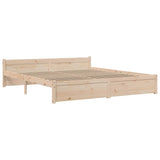 Bed Frame without Mattress Solid Wood 183x203 cm King - Side View