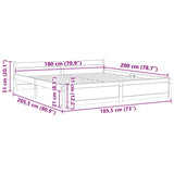 Bed Frame without Mattress Solid Wood 183x203 cm King