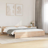 Bed Frame without Mattress Solid Wood 183x203 cm King