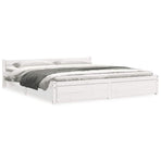 Bed Frame without Mattress White Solid Wood 180x200 cm