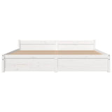 Bed Frame without Mattress White Solid Wood 183x203 cm King - Top-Down View
