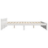 Bed Frame without Mattress White Solid Wood 183x203 cm King - 45-Degree Angle