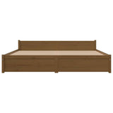 Bed Frame without Mattress Honey Brown Solid Wood 183x203 cm King