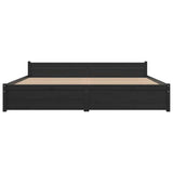 Bed Frame without Mattress Black Solid Wood 183x203 cm King - Top-Down View