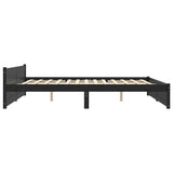 Bed Frame without Mattress Black Solid Wood 183x203 cm King - 45-Degree Angle