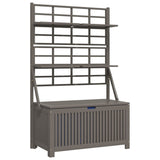 Storage Box with Trellis Grey 99x50x160 cm Solid Wood Acacia - Front View