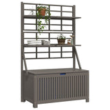 Storage Box with Trellis Grey 99x50x160 cm Solid Wood Acacia