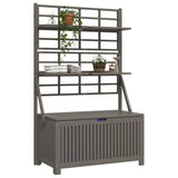 Storage Box with Trellis Grey 99x50x160 cm Solid Wood Acacia - Side View