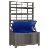Storage Box with Trellis Grey 99x50x160 cm Solid Wood Acacia - 45-Degree Angle