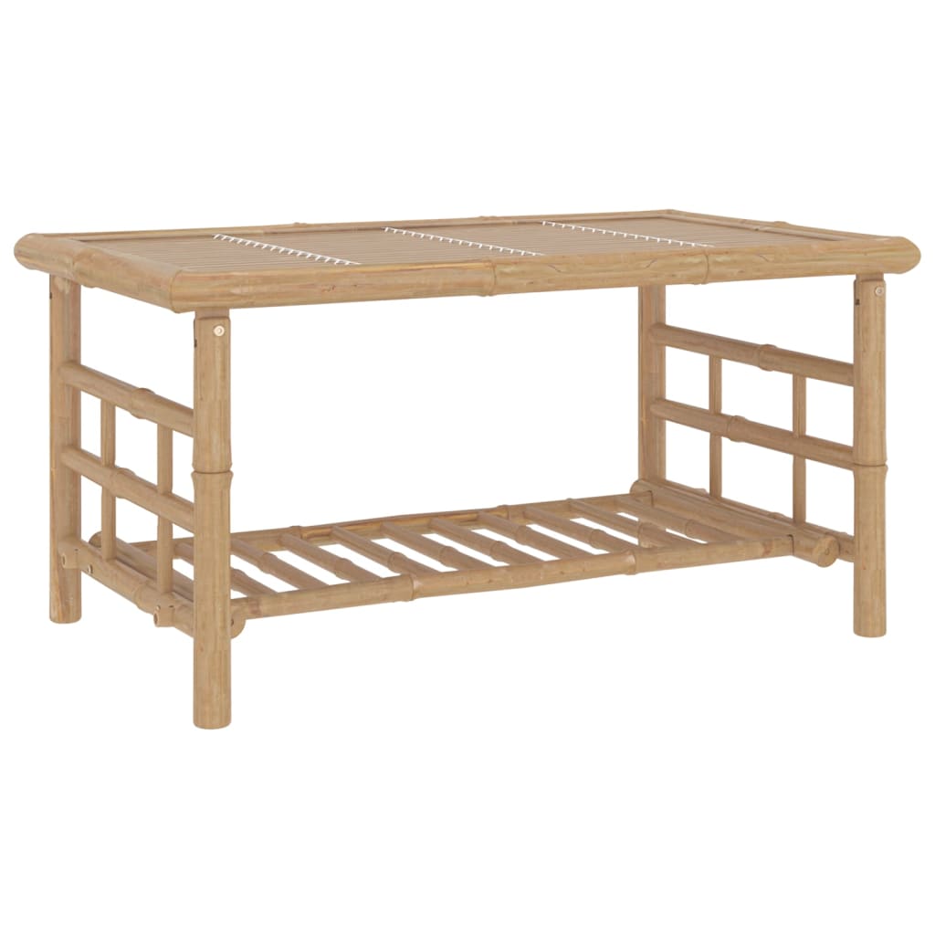 2 Piece Garden Lounge Set with Dark Grey Cushions Bamboo