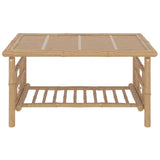 2 Piece Garden Lounge Set with Dark Grey Cushions Bamboo