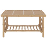 2 Piece Garden Lounge Set with Dark Grey Cushions Bamboo - Extra Image