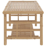 2 Piece Garden Lounge Set with Dark Grey Cushions Bamboo - Extra Image