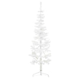 Slim Artificial Half Christmas Tree with Stand White 120 cm