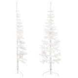 Slim Artificial Half Christmas Tree with Stand White 120 cm - Side View