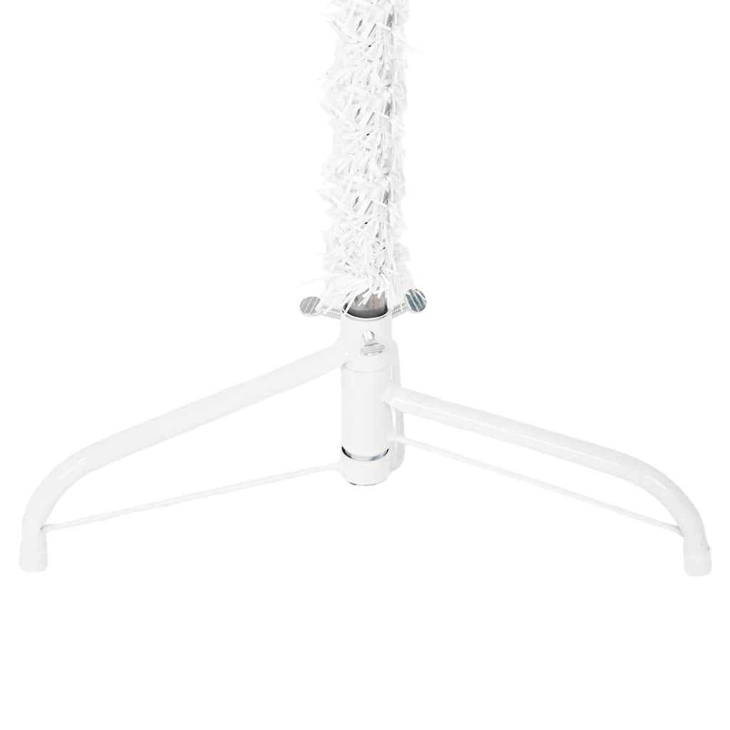 Slim Artificial Half Christmas Tree with Stand White 150 cm