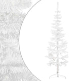 Slim Artificial Half Christmas Tree with Stand White 180 cm - Side View