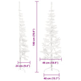 Slim Artificial Half Christmas Tree with Stand White 180 cm - Extra Image