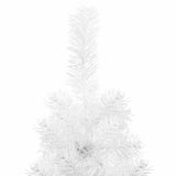 Slim Artificial Half Christmas Tree with Stand White 210 cm