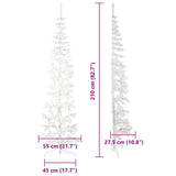 Slim Artificial Half Christmas Tree with Stand White 210 cm - Extra Image