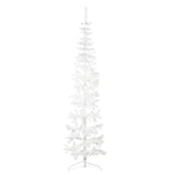 Slim Artificial Half Christmas Tree with Stand White 240 cm