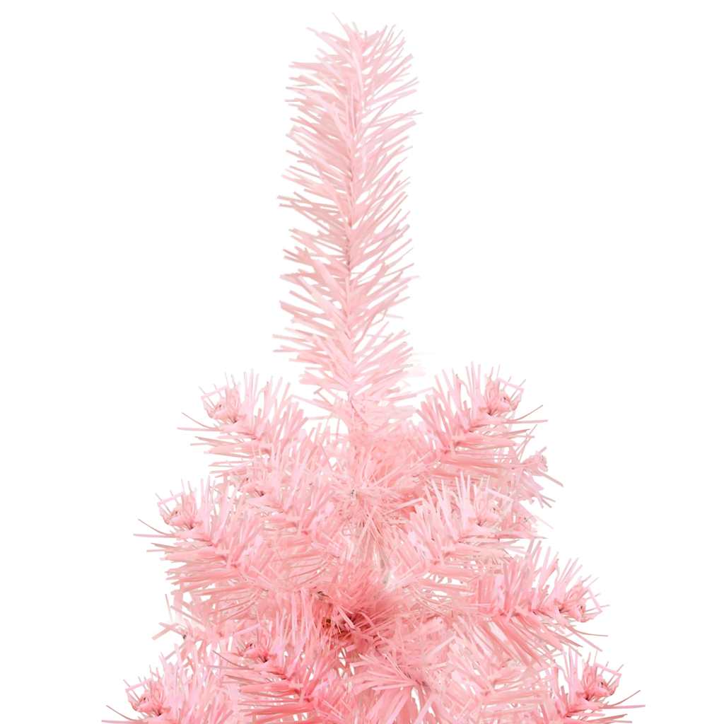 Slim Artificial Half Christmas Tree with Stand Pink 180 cm