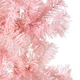 Slim Artificial Half Christmas Tree with Stand Pink 210 cm - 45-Degree Angle