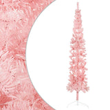 Slim Artificial Half Christmas Tree with Stand Pink 240 cm - Side View