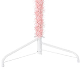 Slim Artificial Half Christmas Tree with Stand Pink 240 cm