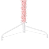 Slim Artificial Half Christmas Tree with Stand Pink 240 cm - Low Angle