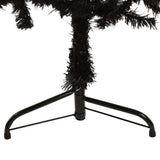 Slim Artificial Half Christmas Tree with Stand Black 120 cm - Rear View