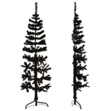 Slim Artificial Half Christmas Tree with Stand Black 150 cm - 45-Degree Angle