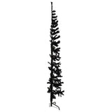 Slim Artificial Half Christmas Tree with Stand Black 210 cm