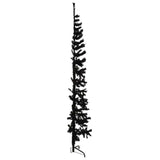 Slim Artificial Half Christmas Tree with Stand Black 240 cm - 45-Degree Angle