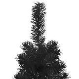 Slim Artificial Half Christmas Tree with Stand Black 240 cm - Rear View