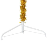 Slim Artificial Half Christmas Tree with Stand Gold 120 cm - Close-Up Angle
