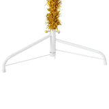 Slim Artificial Half Christmas Tree with Stand Gold 150 cm - Rear View