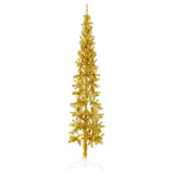 Slim Artificial Half Christmas Tree with Stand Gold 180 cm