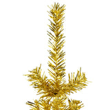Slim Artificial Half Christmas Tree with Stand Gold 180 cm