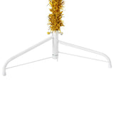 Slim Artificial Half Christmas Tree with Stand Gold 180 cm - Rear View