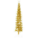 Slim Artificial Half Christmas Tree with Stand Gold 210 cm