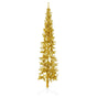 Slim Artificial Half Christmas Tree with Stand Gold 210 cm