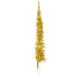 Slim Artificial Half Christmas Tree with Stand Gold 210 cm - Side View